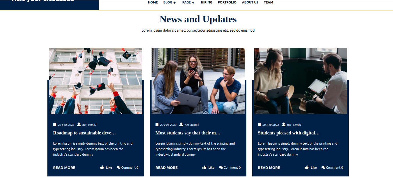 select Page With Right Sidebar template