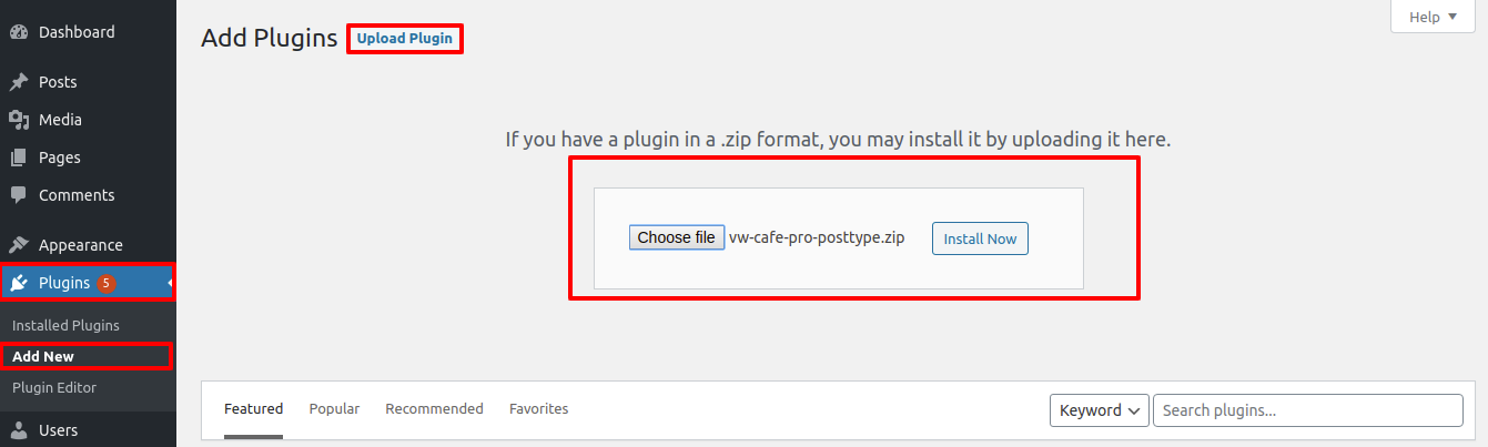 Image showing for how to upload plugin folder