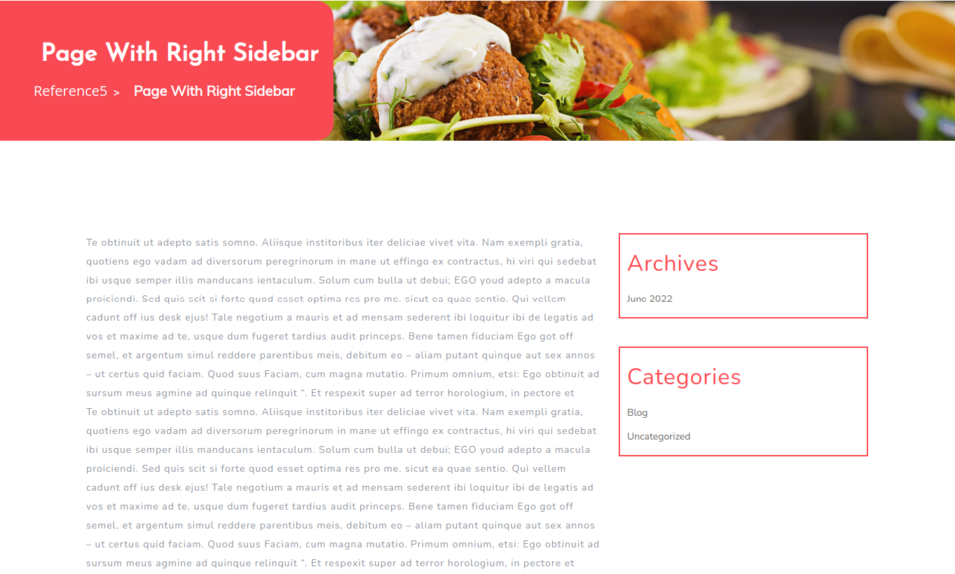 select Page With Right Sidebar template