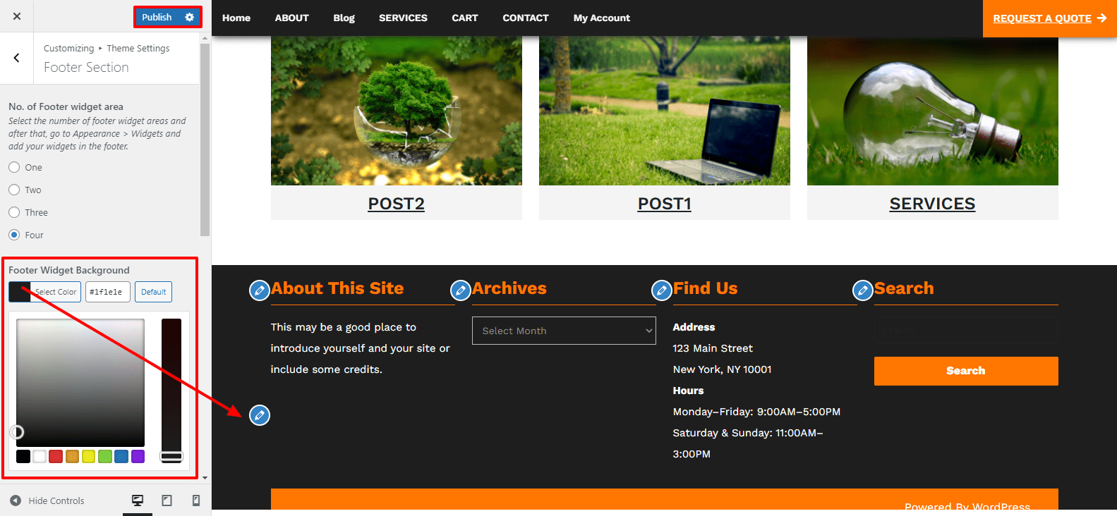 background of footer