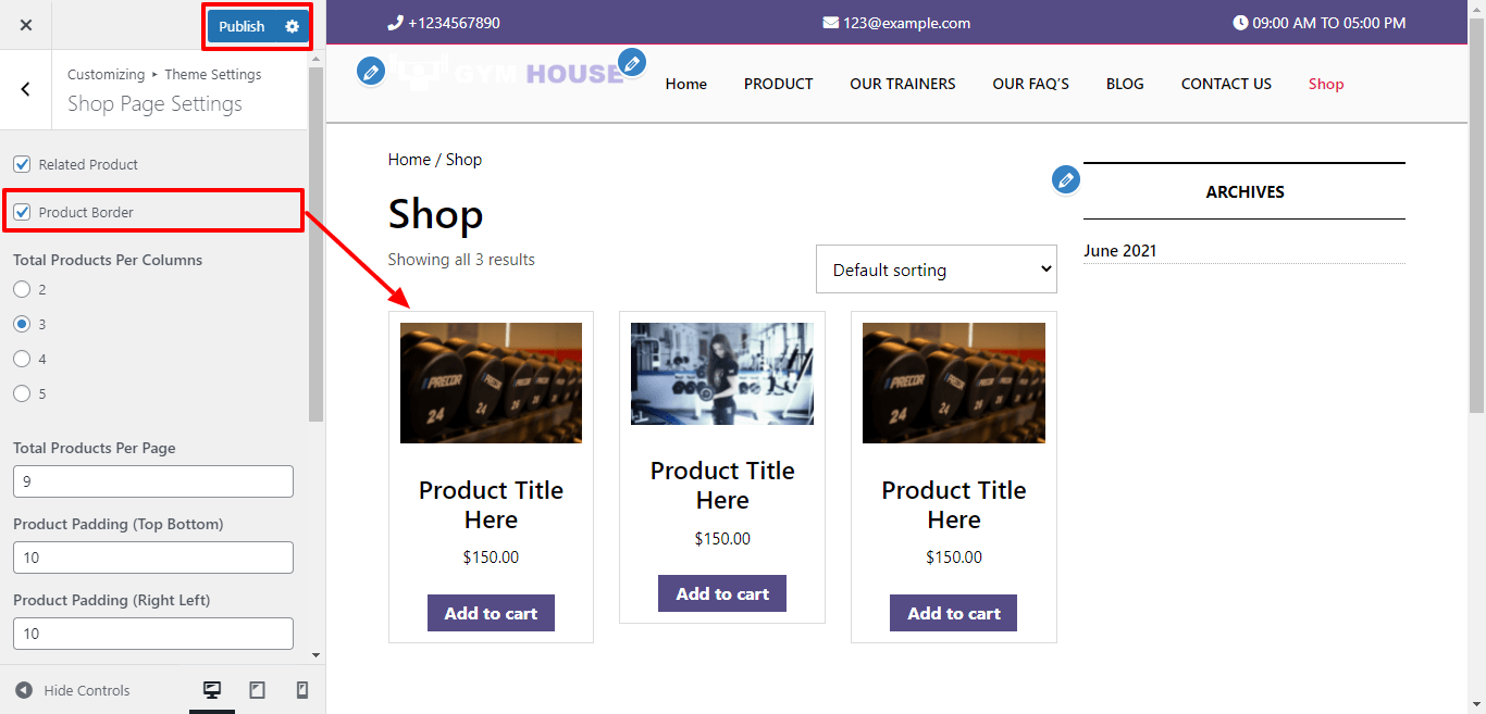 Product Border