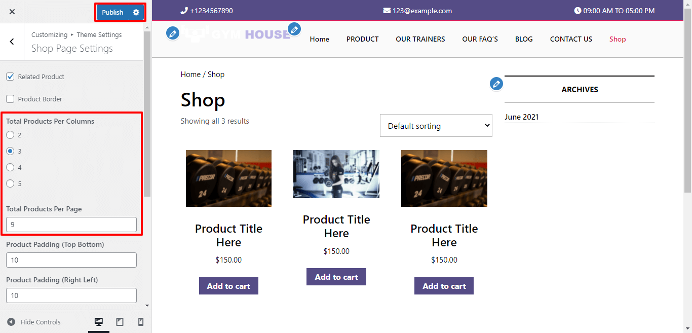 Product Columns