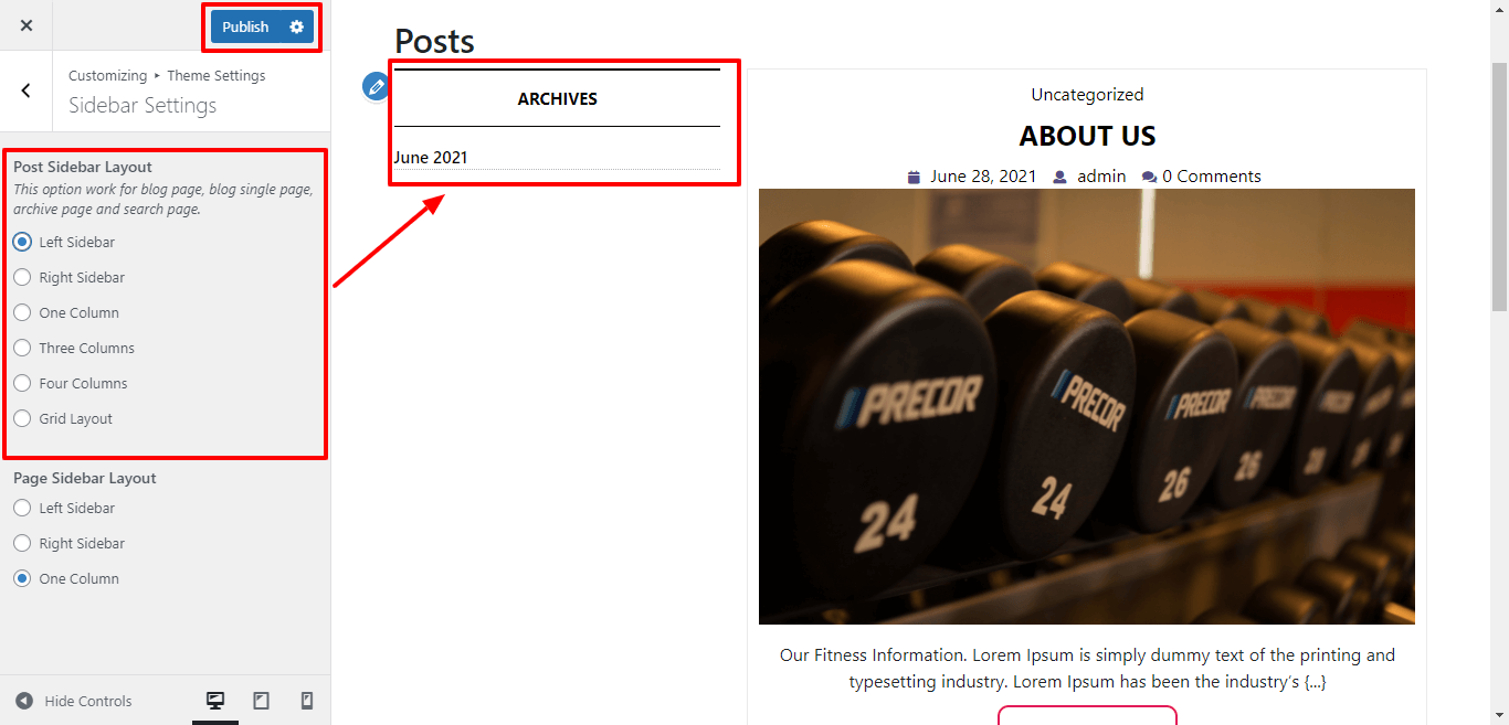 post  Sidebar Layout