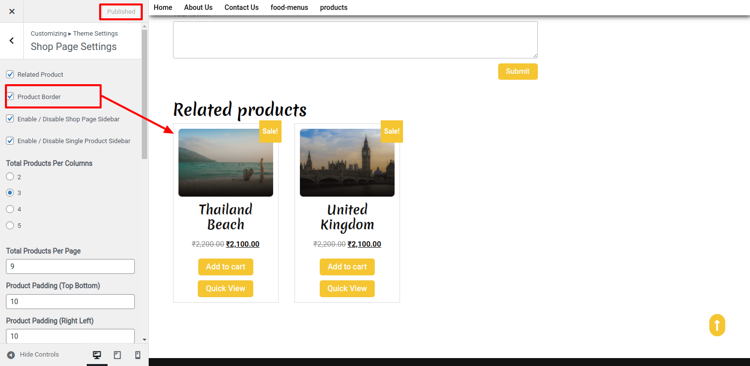 Product Border