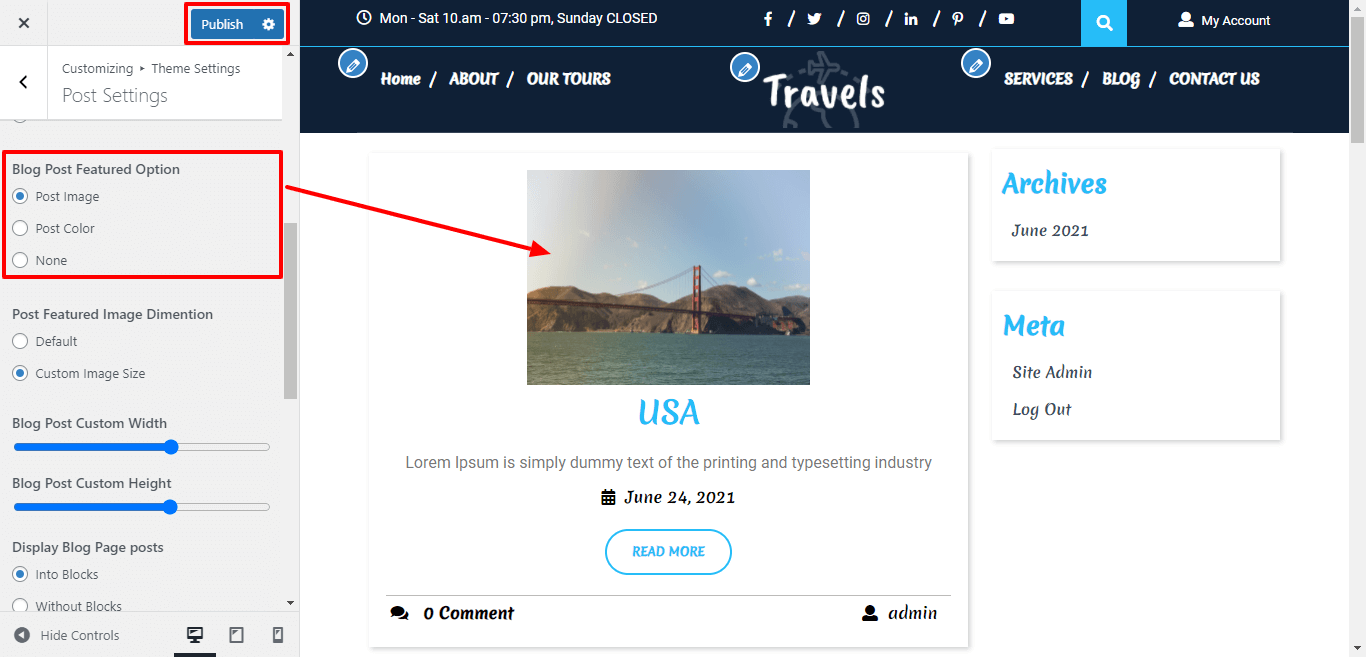 Blog Post Featured Option