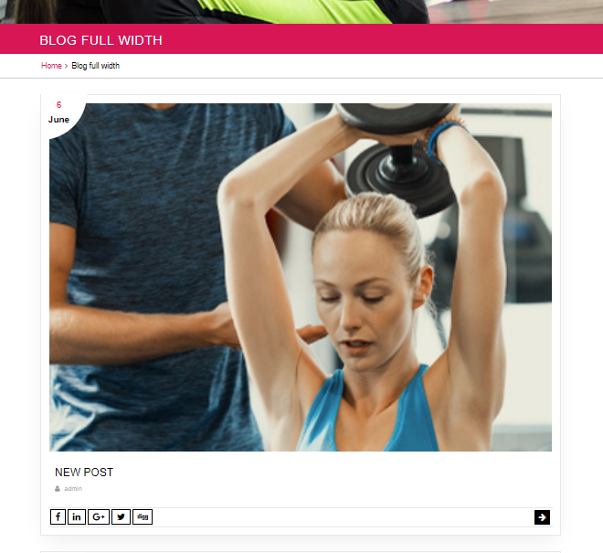 select Blog Full Width template