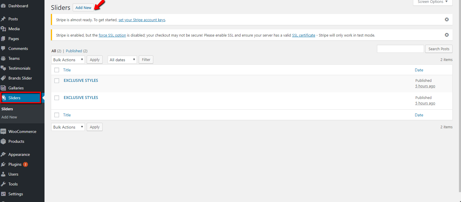 Create New Slider