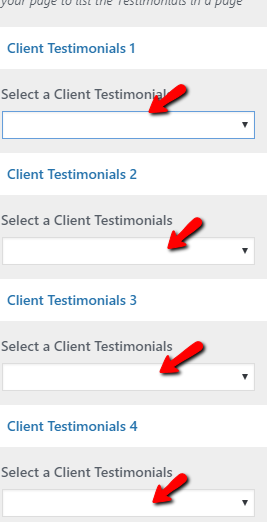 set Testimonial section