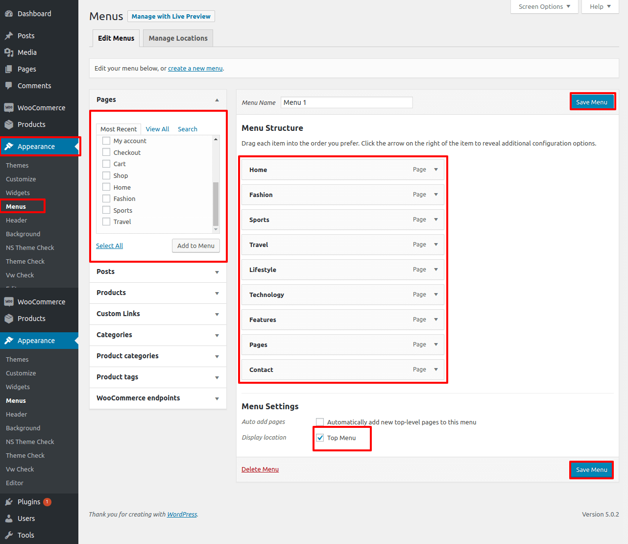 select Page With Right Sidebar template