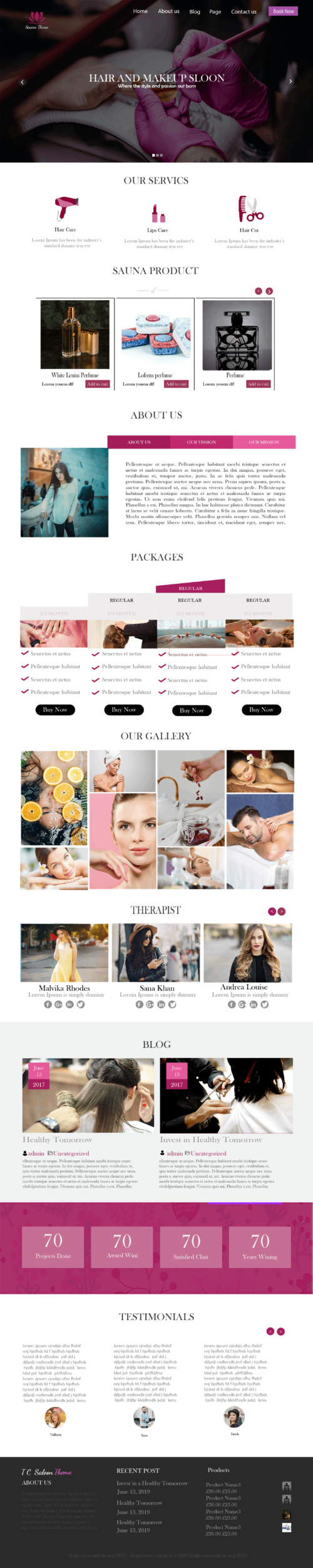 Sauna Spa WordPress Theme