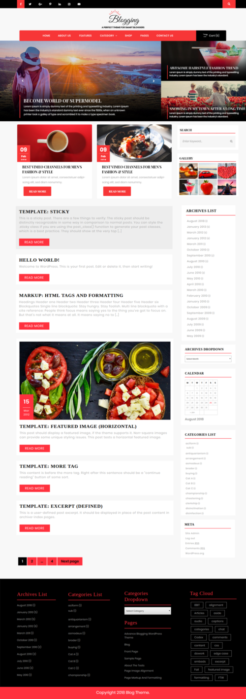 Free Blog WordPress Theme