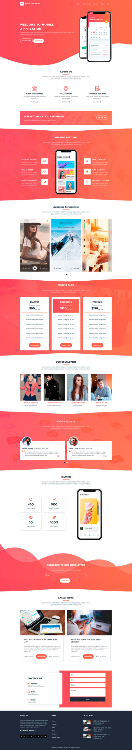 Mobile App WordPress Theme