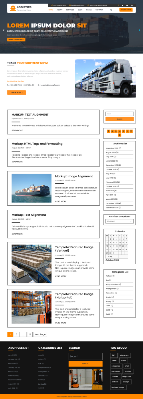 Free Cargo WordPress Theme